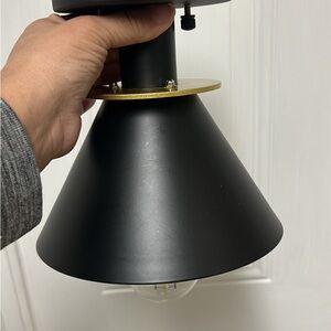 Black and Gold Cone Pendant Light